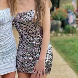 Silver Homecoming Dress